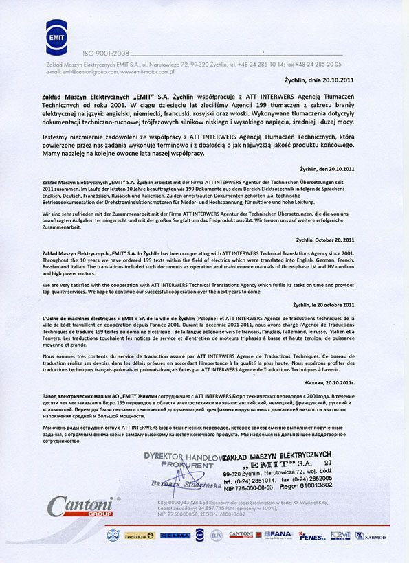 Emit rekomenduje Biuro Tłumaczeń ATT
