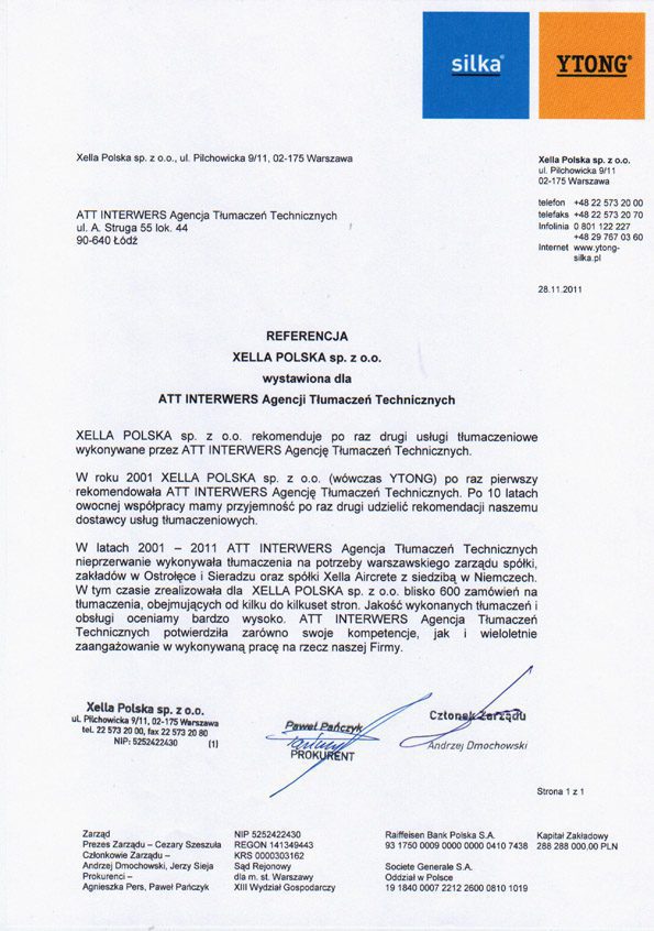 Xella rekomenduje