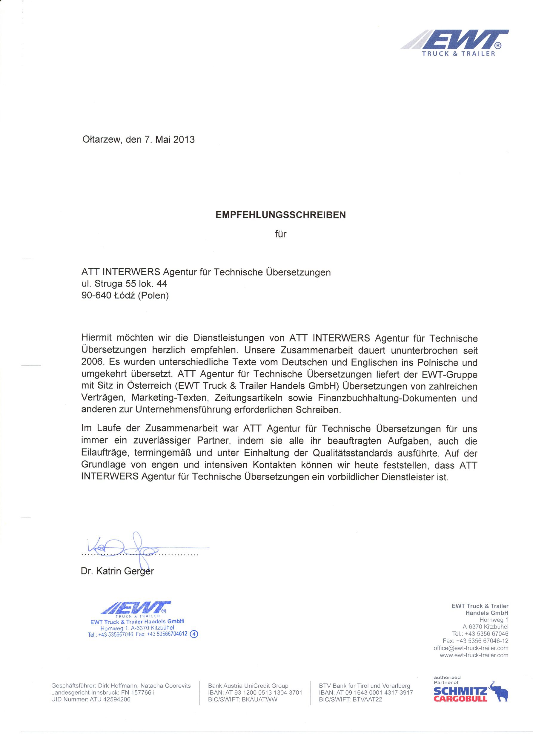 EWT Truck & Trailer rekomenduje ATT